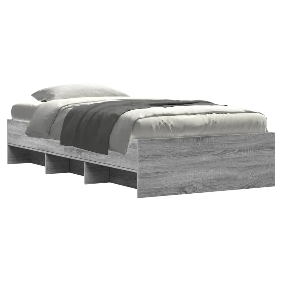 Cadre de lit sans matelas sonoma gris 75x190 cm - 3