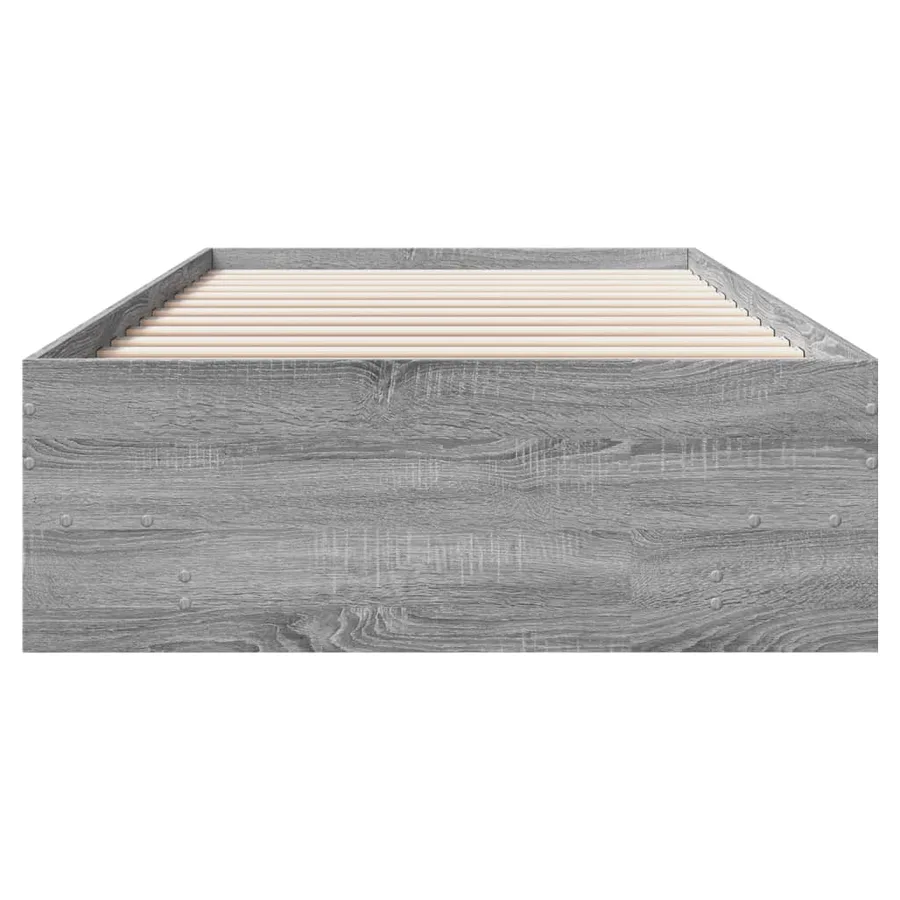 Cadre de lit sans matelas sonoma gris 75x190 cm - 5