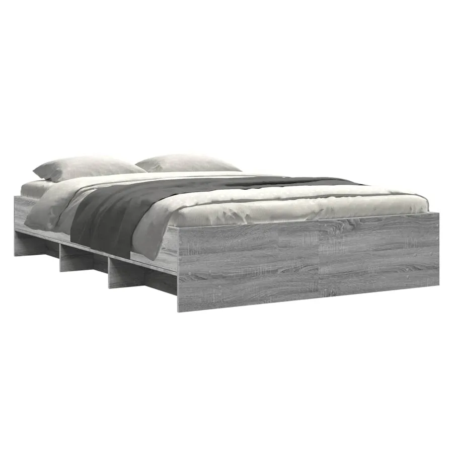 Cadre de lit sans matelas sonoma gris 135x190 cm - 3