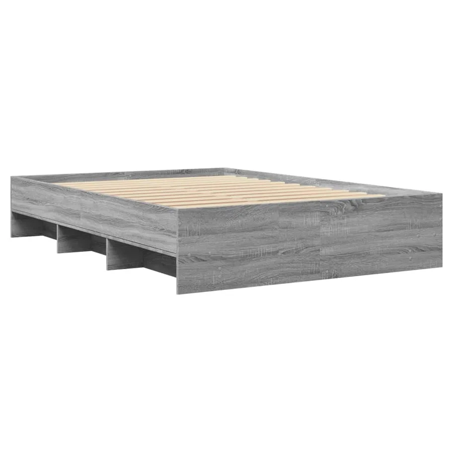 Cadre de lit sans matelas sonoma gris 135x190 cm - 4