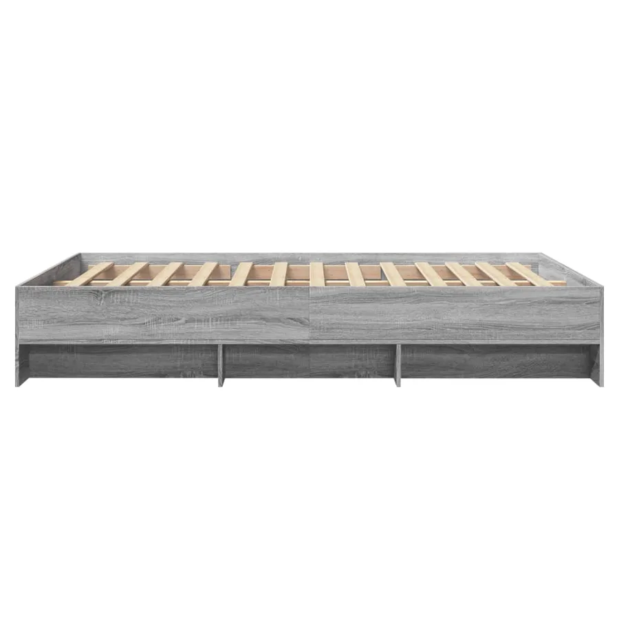 Cadre de lit sans matelas sonoma gris 135x190 cm - 6