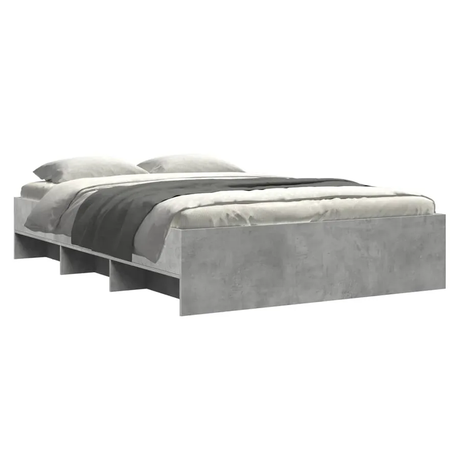 Cadre de lit sans matelas gris béton 135x190 cm bois ingénierie - 3