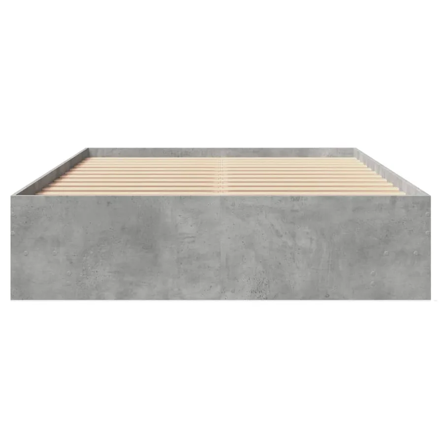 Cadre de lit sans matelas gris béton 135x190 cm bois ingénierie - 5