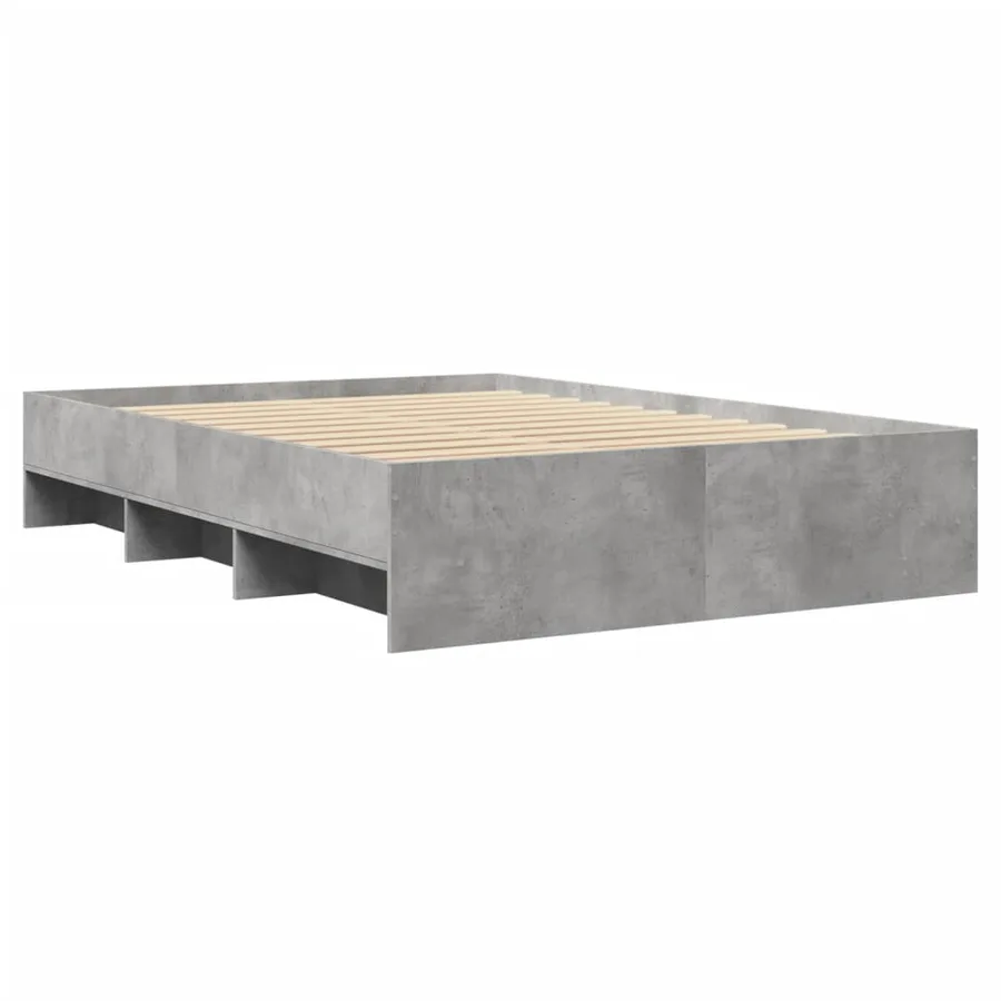 Cadre de lit sans matelas gris béton 135x190 cm bois ingénierie - 7