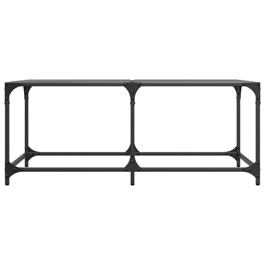 Table basse avec dessus en verre noir 98,5x50x40 cm acier - 4