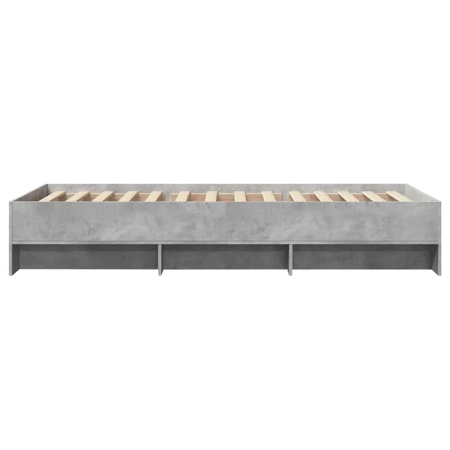 Cadre de lit sans matelas gris béton 100x200 cm bois ingénierie - 6