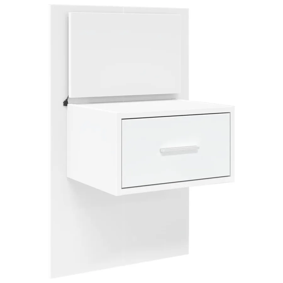 Table de chevet murale avec lumières LED blanc - 3
