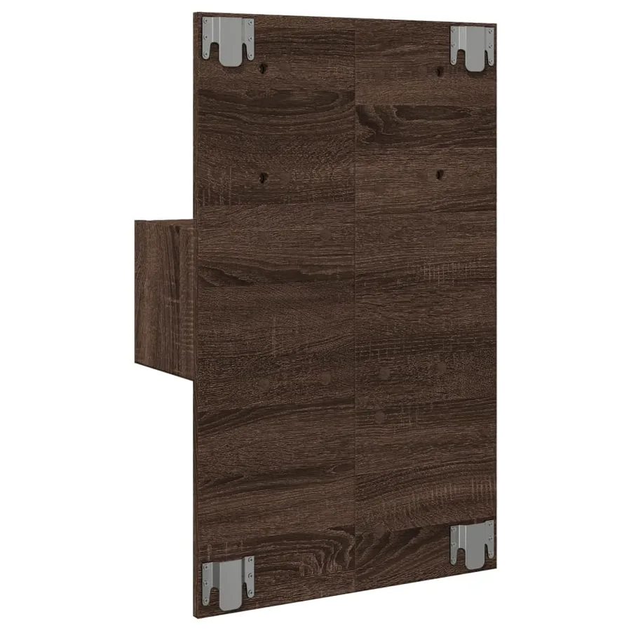 Table de chevet murale avec lumières LED chêne marron - 8