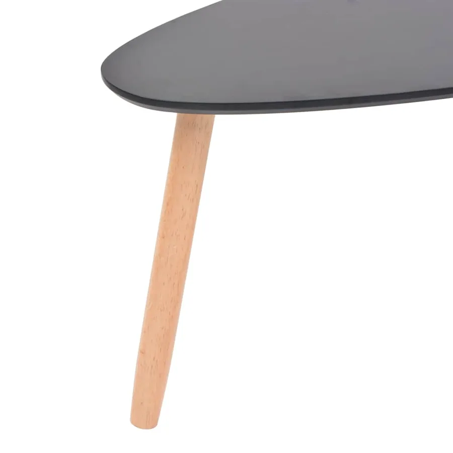 Ensemble de tables basses 2 pcs Bois de pin massif Noir - 10