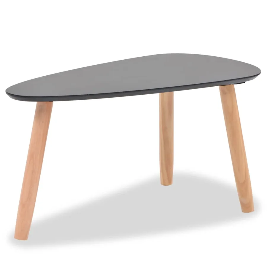 Ensemble de tables basses 2 pcs Bois de pin massif Noir - 6