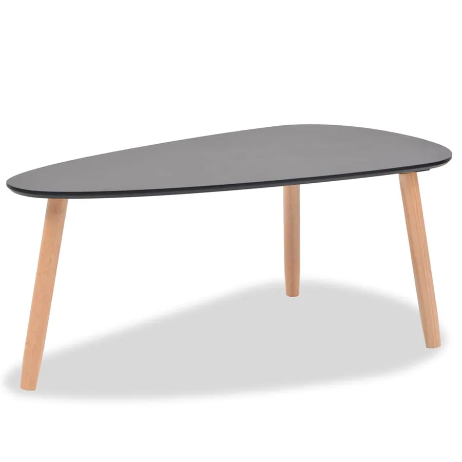 Ensemble de tables basses 2 pcs Bois de pin massif Noir - 7