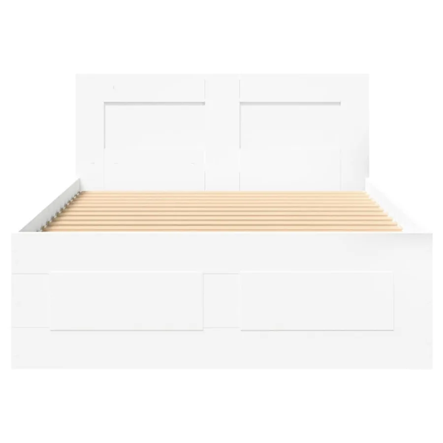 Cadre de lit avec tête de lit sans matelas blanc 75x190 cm - 5