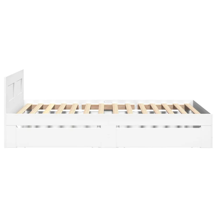 Cadre de lit avec tête de lit sans matelas blanc 75x190 cm - 6