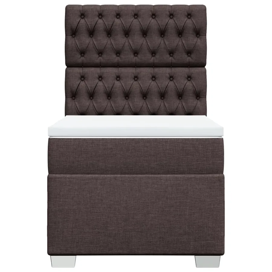 Sommier à lattes de lit avec matelas Marron foncé 90x200 cm - 6