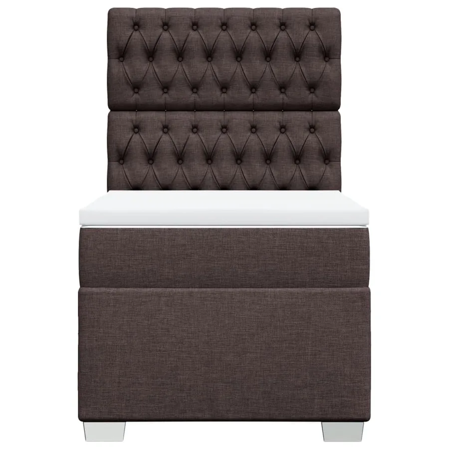 Sommier à lattes de lit avec matelas Marron foncé 90x200 cm - 4