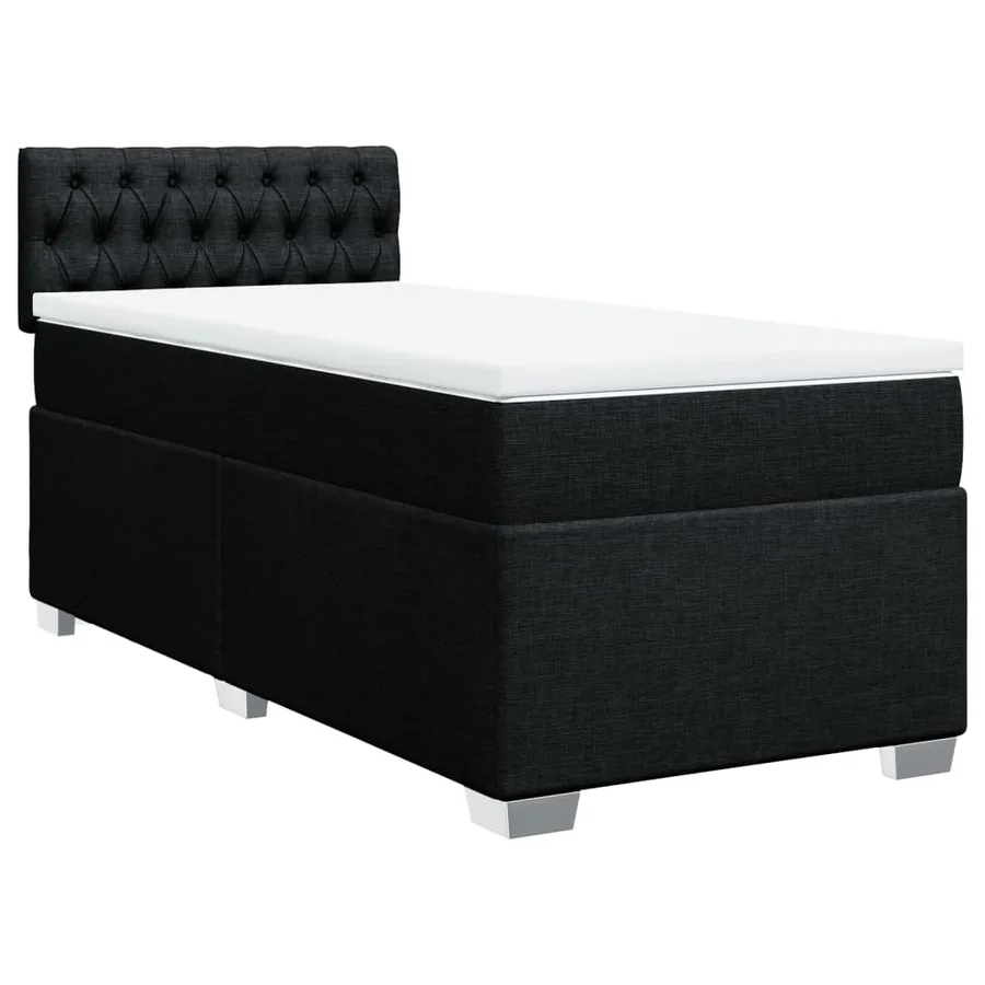 Sommier à lattes de lit avec matelas Noir 90x200 cm Tissu - 3