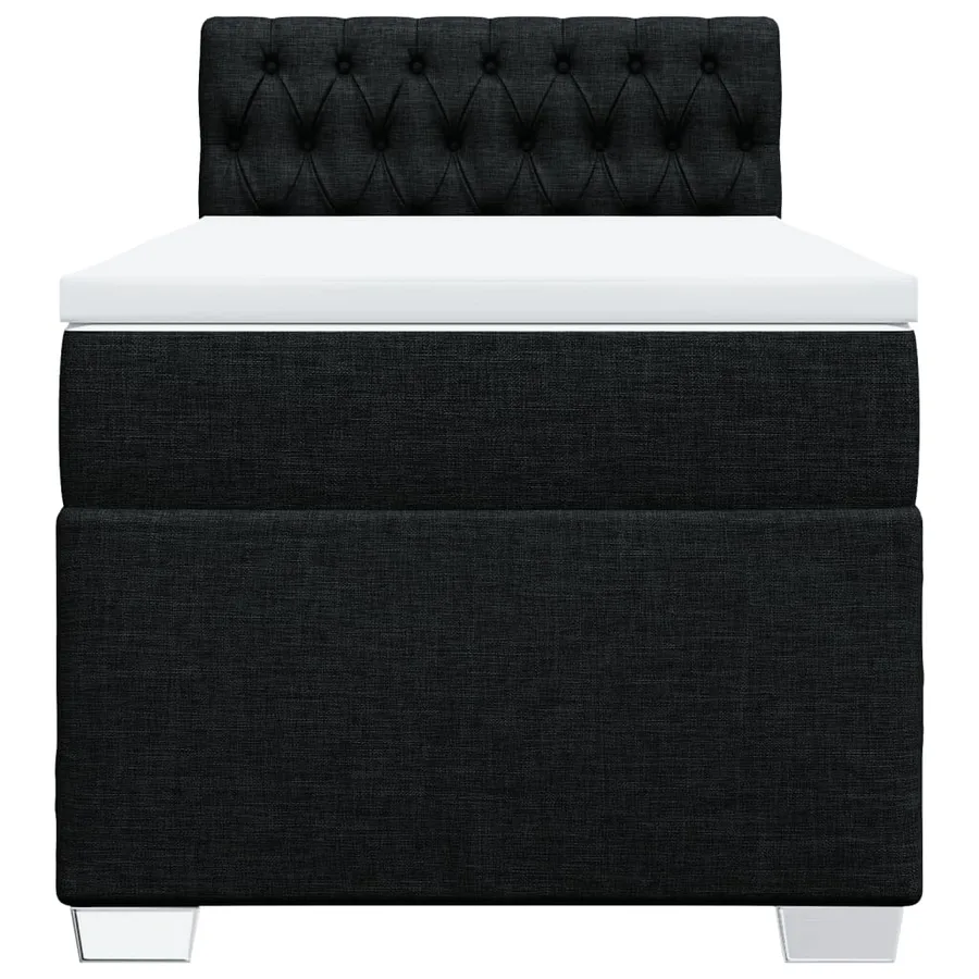 Sommier à lattes de lit avec matelas Noir 90x200 cm Tissu - 6