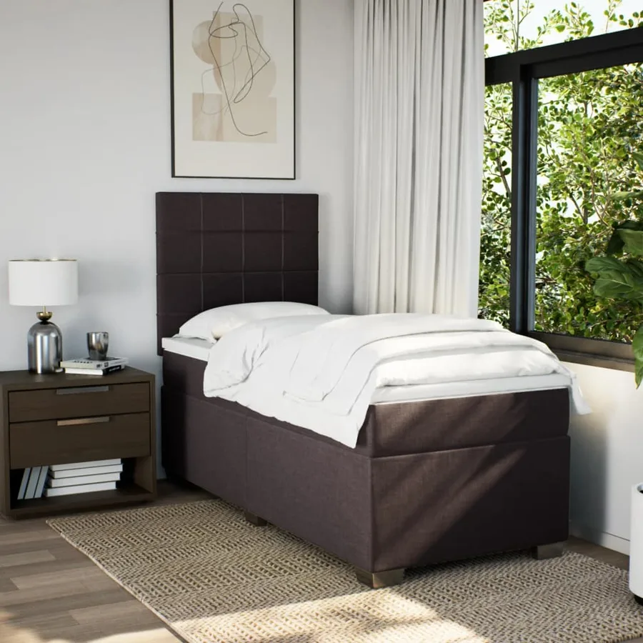 Sommier à lattes de lit avec matelas Marron foncé 90x200 cm - 3