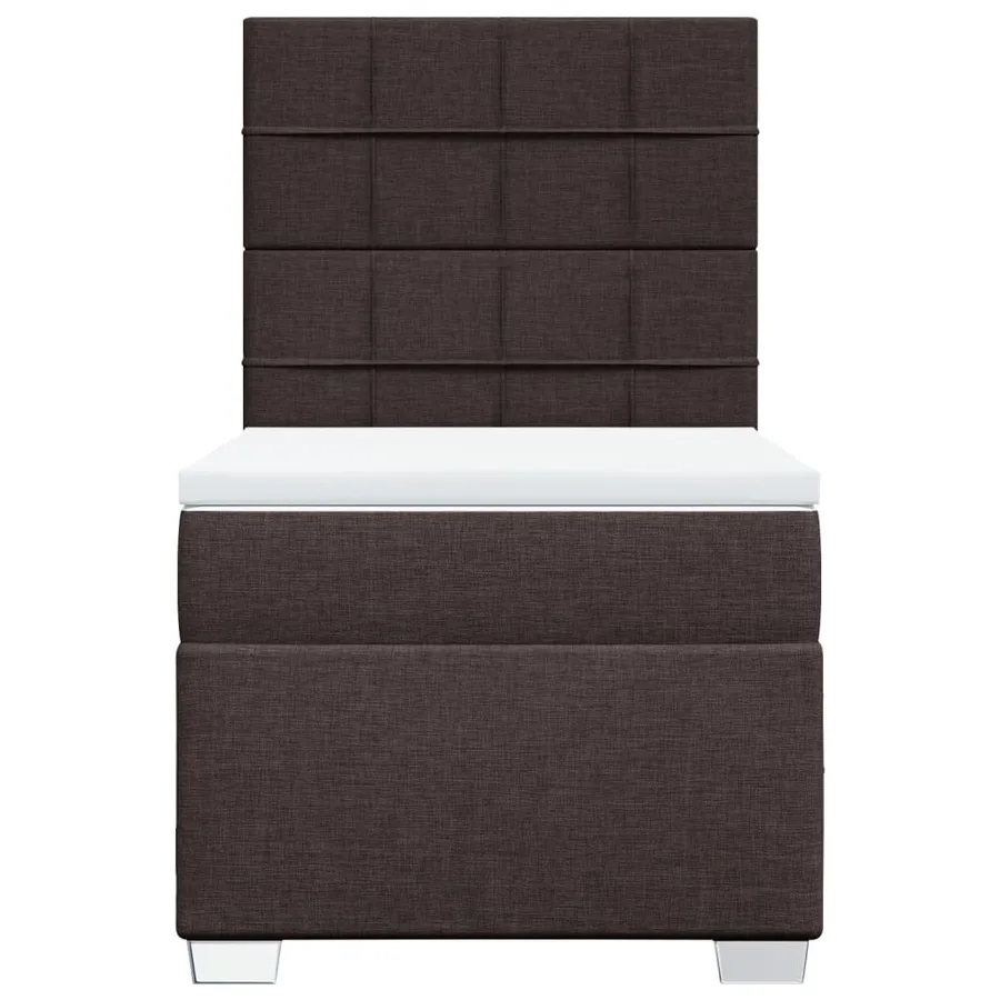 Sommier à lattes de lit avec matelas Marron foncé 90x200 cm - 4