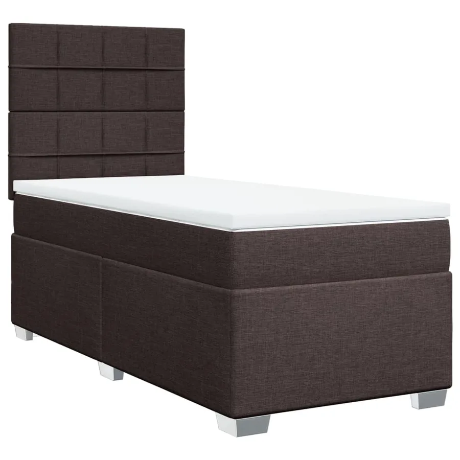 Sommier à lattes de lit avec matelas Marron foncé 90x200 cm - 3
