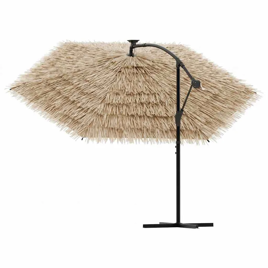 Parasol de jardin avec mât en acier marron 269x269x235 cm - 5