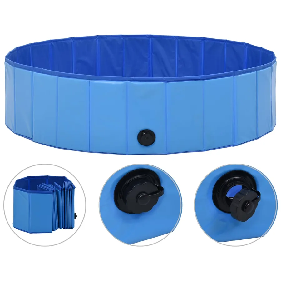 Piscine pliable pour chiens Bleu 120x30 cm PVC - 2