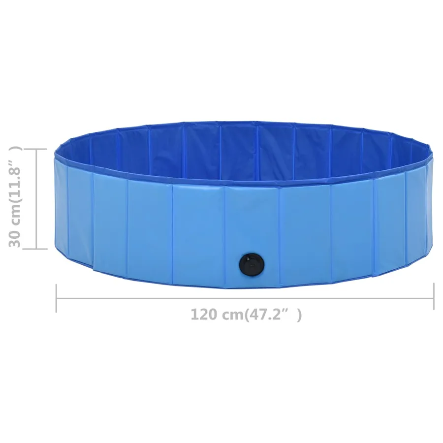 Piscine pliable pour chiens Bleu 120x30 cm PVC - 9