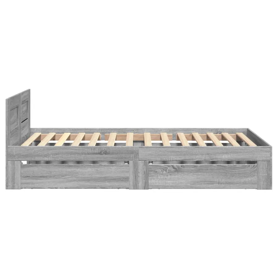 Cadre de lit et tête de lit sans matelas sonoma gris 90x200 cm - 6