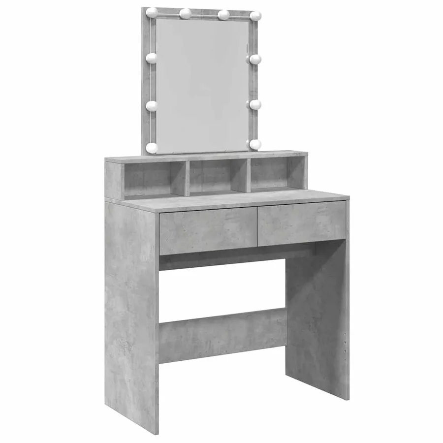 Coiffeuse avec LED gris béton 80x41x144,5 cm - 2