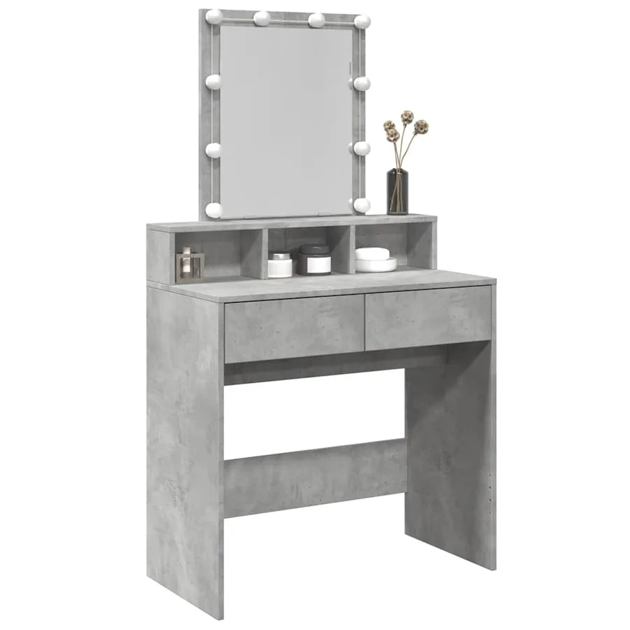 Coiffeuse avec LED gris béton 80x41x144,5 cm - 4