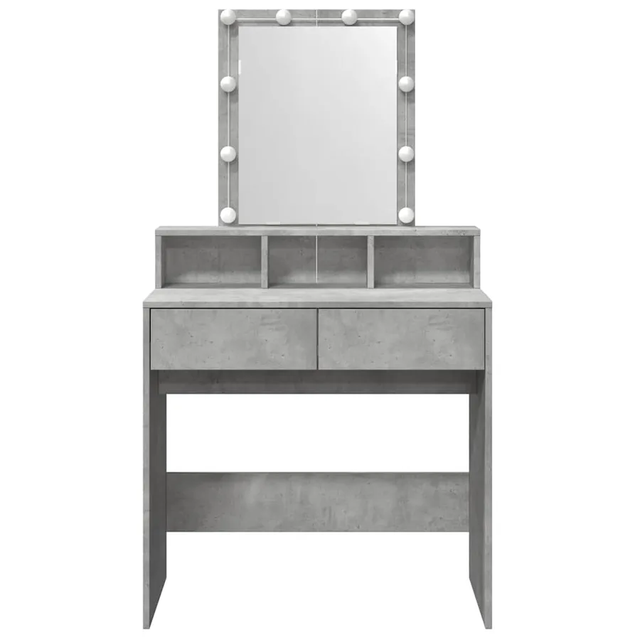 Coiffeuse avec LED gris béton 80x41x144,5 cm - 5