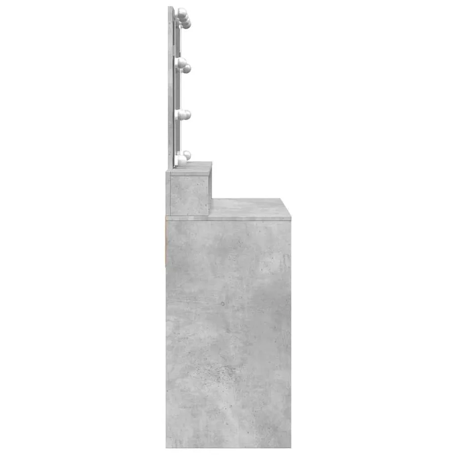 Coiffeuse avec LED gris béton 80x41x144,5 cm - 6