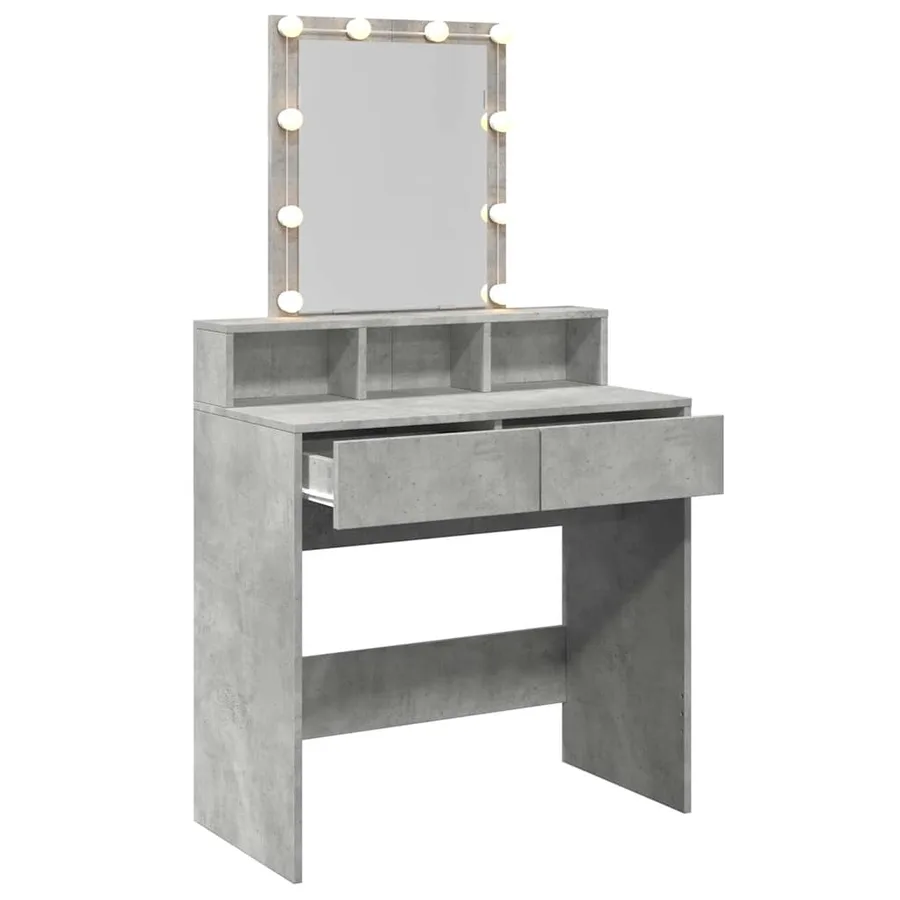 Coiffeuse avec LED gris béton 80x41x144,5 cm - 8
