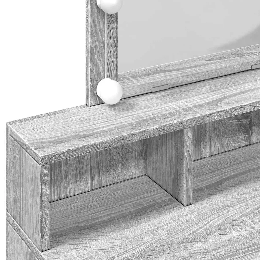 Coiffeuse avec LED sonoma gris 80x41x144,5 cm - 12