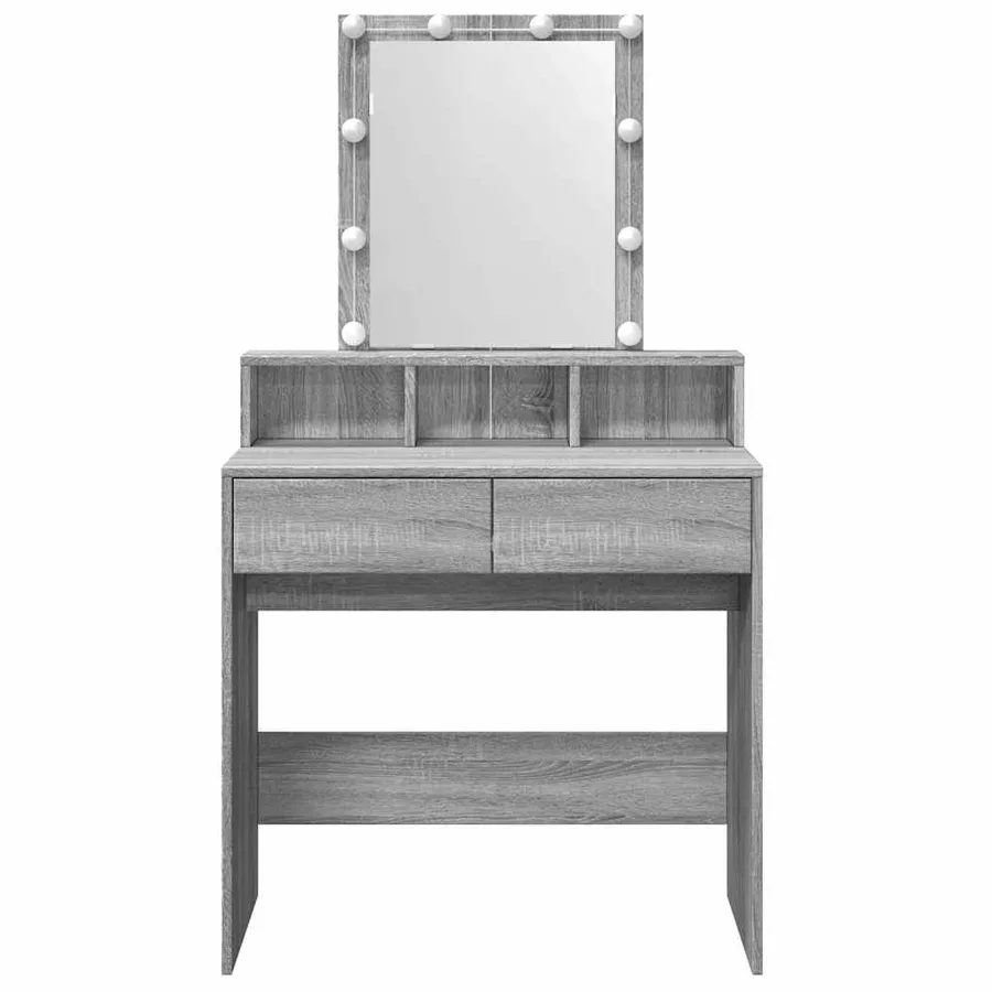 Coiffeuse avec LED sonoma gris 80x41x144,5 cm - 5