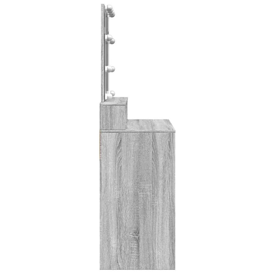 Coiffeuse avec LED sonoma gris 80x41x144,5 cm - 6