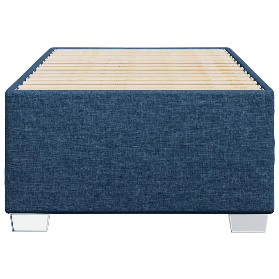 Cadre de lit sans matelas bleu 90x200 cm tissu - 4