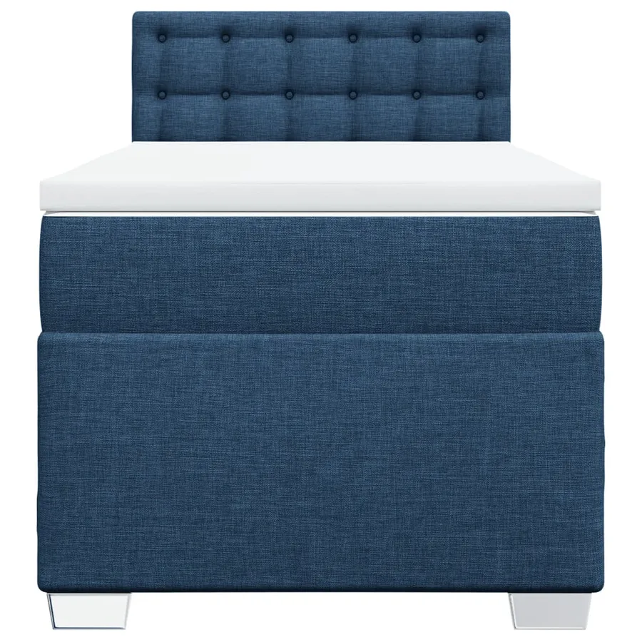 Sommier à lattes de lit avec matelas Bleu 80x200 cm Tissu - 6