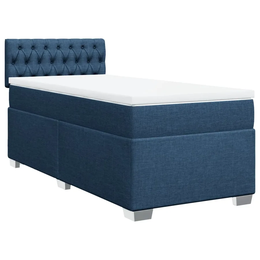 Sommier à lattes de lit avec matelas Bleu 80x200 cm Tissu - 3