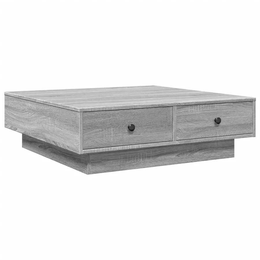Table basse Sonoma gris 90x90x28 cm Bois d'ingénierie - 2