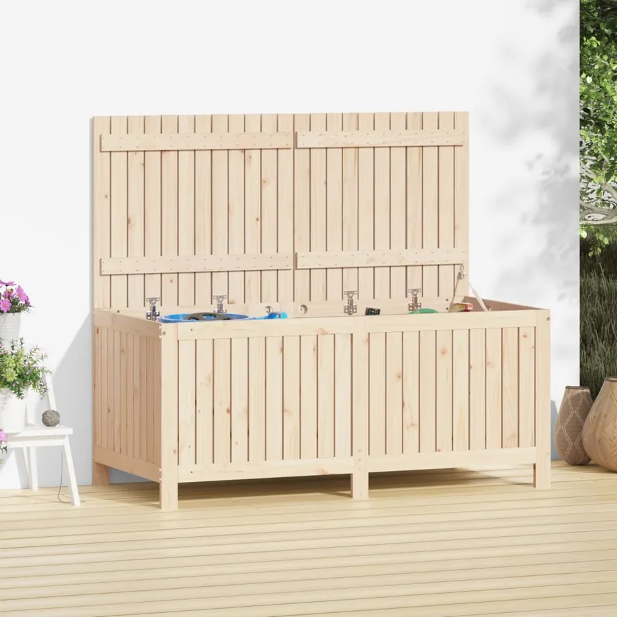 Garden storage box 147x68x64 cm Solid pine wood