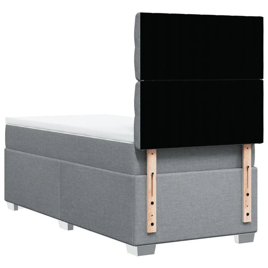 Sommier à lattes de lit avec matelas gris clair 80x200 cm tissu - 10