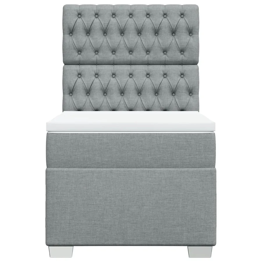 Sommier à lattes de lit avec matelas gris clair 80x200 cm tissu - 4