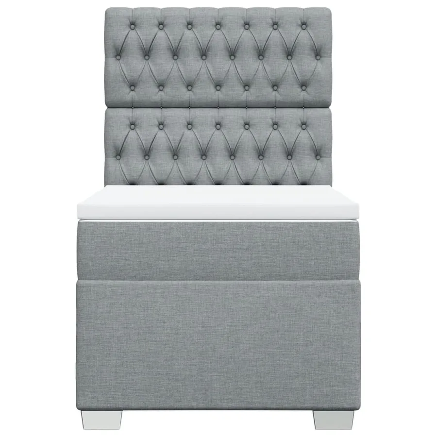 Sommier à lattes de lit avec matelas gris clair 80x200 cm tissu - 6