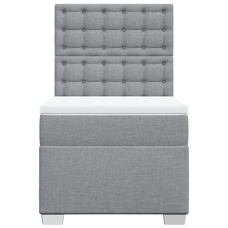 Sommier à lattes de lit avec matelas gris clair 80x200 cm tissu - 4