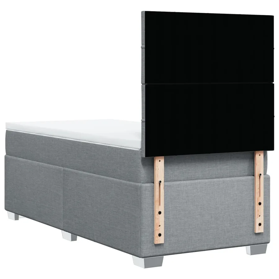 Sommier à lattes de lit avec matelas gris clair 80x200 cm tissu - 10