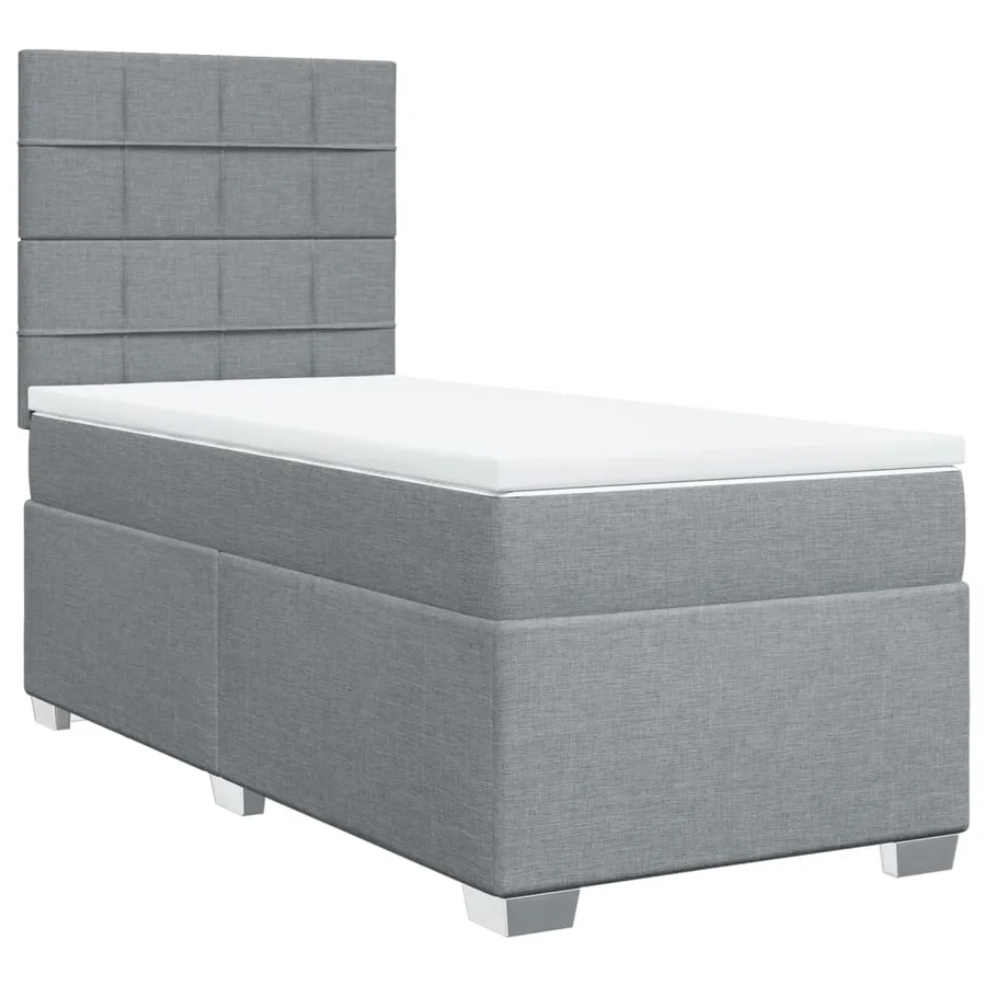 Sommier à lattes de lit avec matelas gris clair 80x200 cm tissu - 2