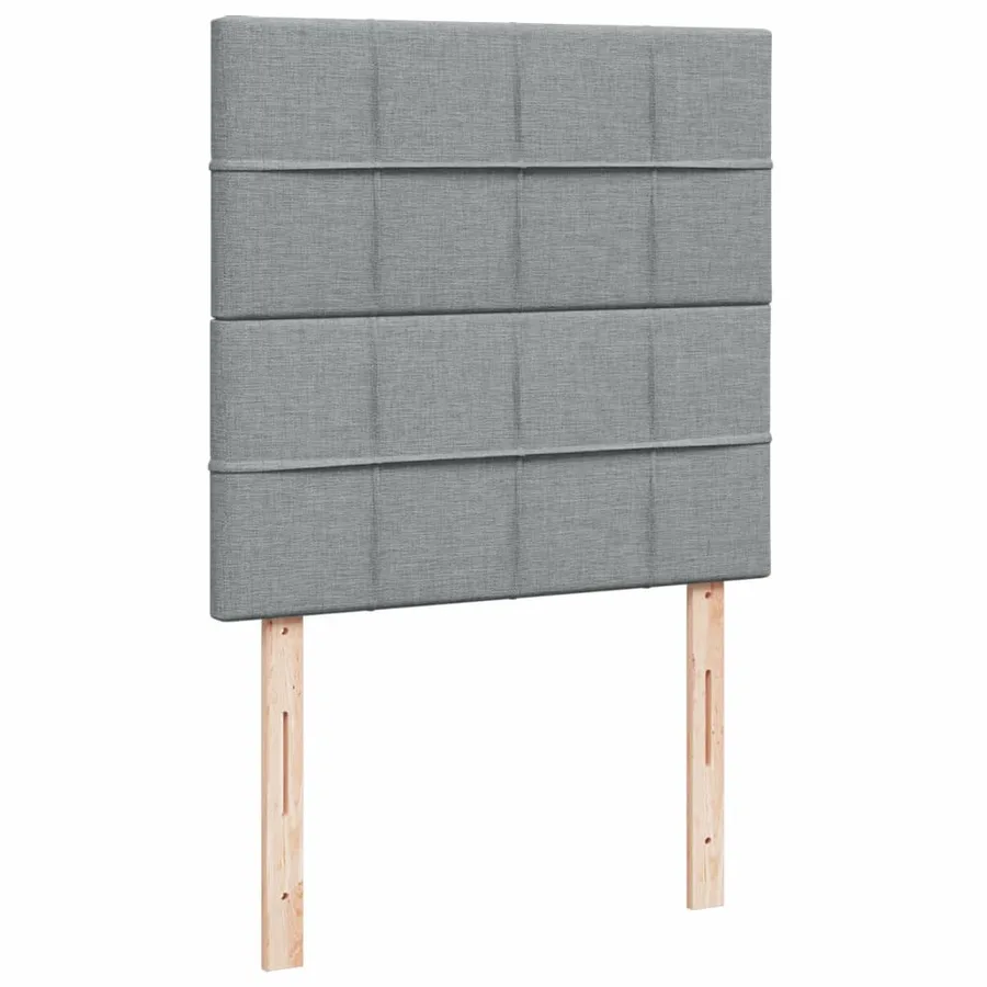 Sommier à lattes de lit avec matelas gris clair 80x200 cm tissu - 8