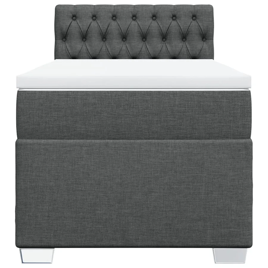 Sommier à lattes de lit avec matelas Gris foncé 80x200 cm Tissu - 4