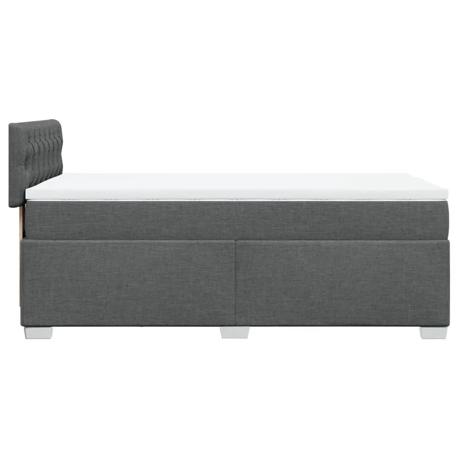 Sommier à lattes de lit avec matelas Gris foncé 80x200 cm Tissu - 5